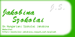 jakobina szokolai business card